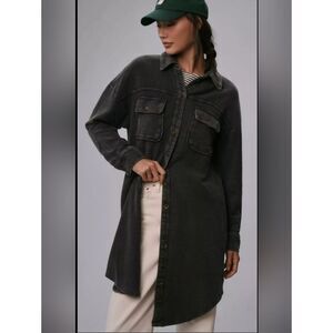 Anthropologie Pilcro Duster Corduroy Shacket in Carbon Size M